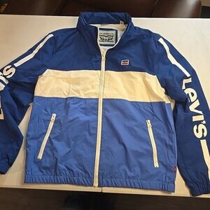 Levis Strauss Men's Windbreaker / Zip up Jacket Nylon Full Zip Hood Large
